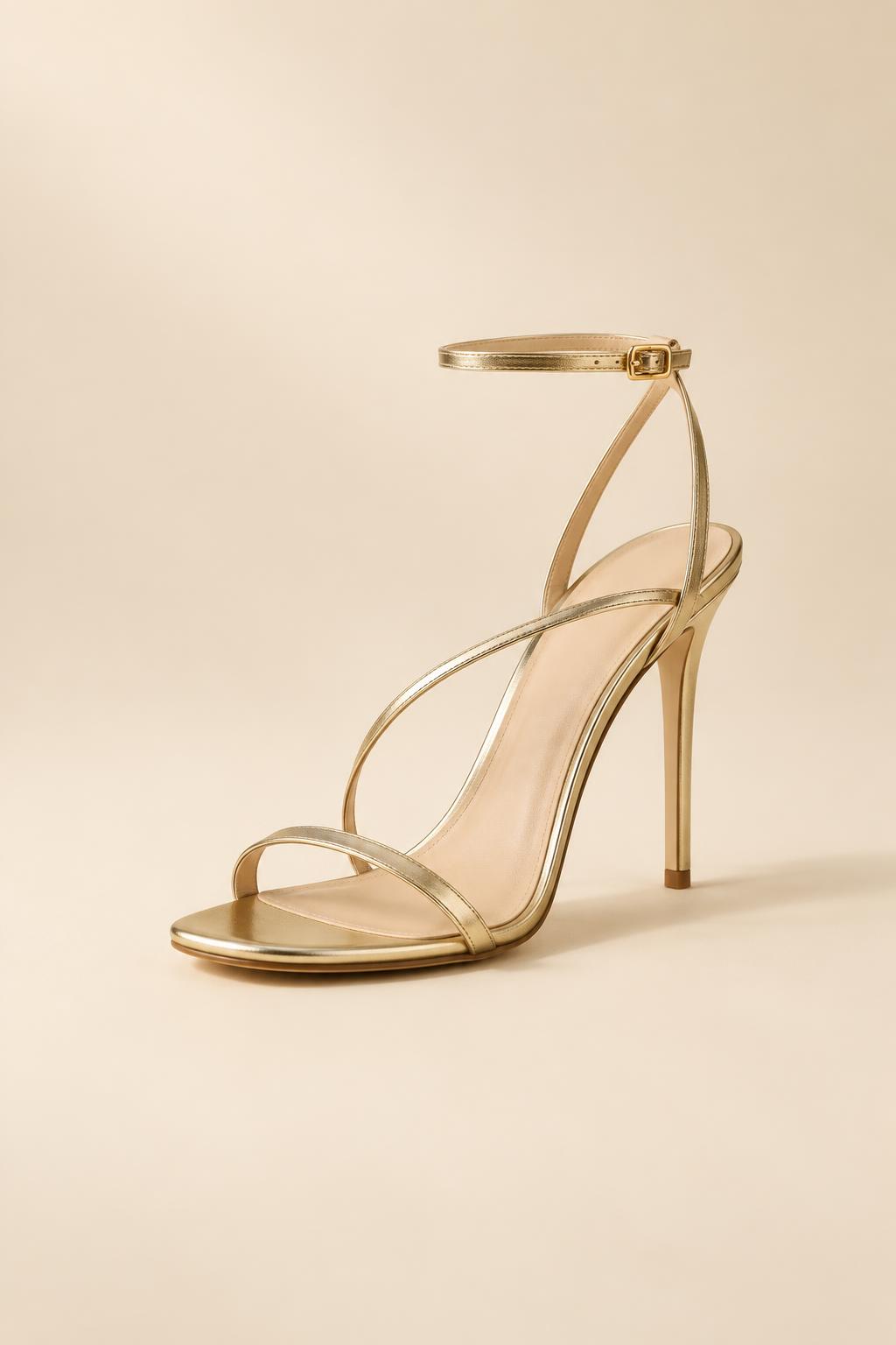 Gold strap stiletto sandal
